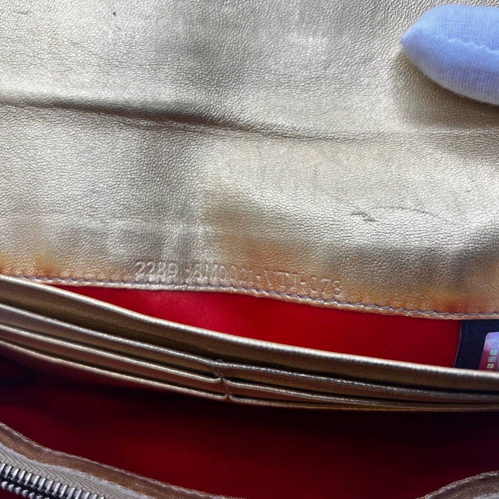 GUC Fendi Gold Zucca Embossed Wallet - Picture 12 of 13